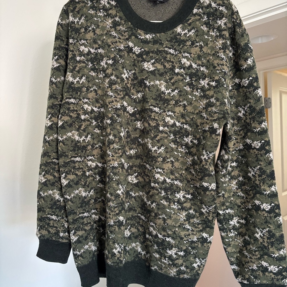 A.P.C. Green Camouflage Crewneck Sweater